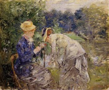 Berthe Morisot : Woman Picking Flowers